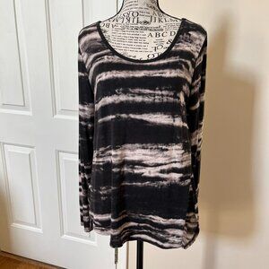 Cynthia Rowley Stretchy Tie-dye Long Sleeve Top, Size S
